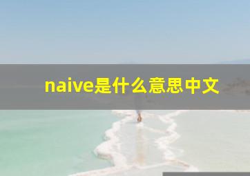 naive是什么意思中文