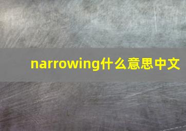 narrowing什么意思中文