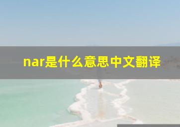 nar是什么意思中文翻译