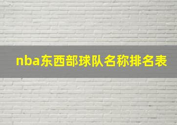 nba东西部球队名称排名表