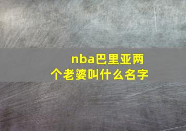 nba巴里亚两个老婆叫什么名字