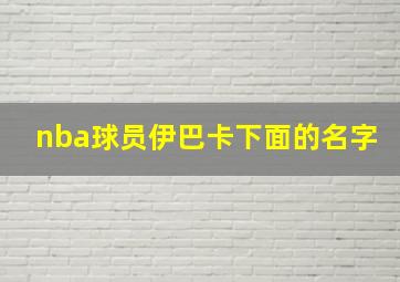 nba球员伊巴卡下面的名字