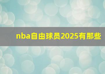 nba自由球员2025有那些