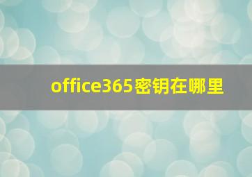 office365密钥在哪里