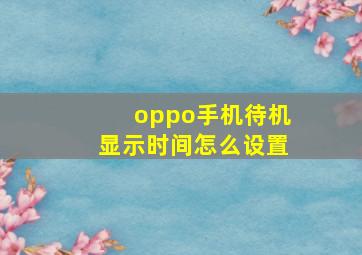 oppo手机待机显示时间怎么设置