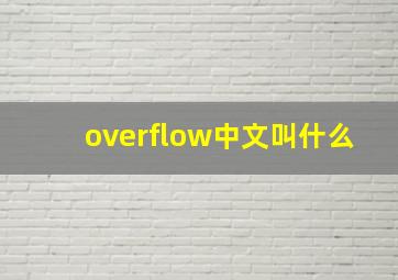 overflow中文叫什么