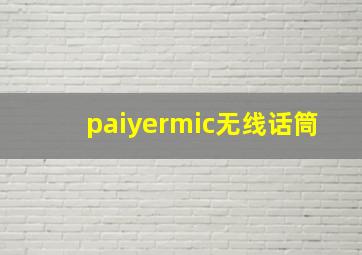 paiyermic无线话筒