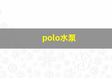 polo水泵