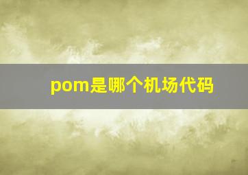 pom是哪个机场代码