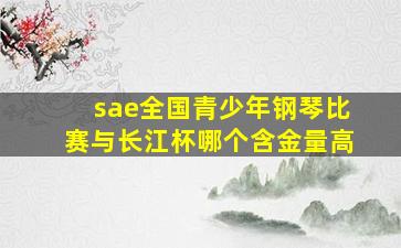 sae全国青少年钢琴比赛与长江杯哪个含金量高