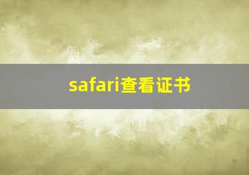 safari查看证书