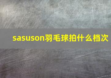 sasuson羽毛球拍什么档次