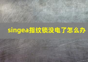 singea指纹锁没电了怎么办