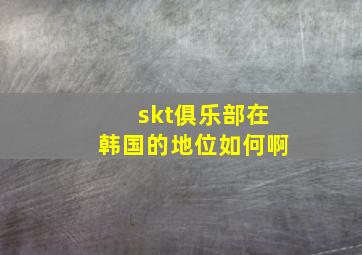 skt俱乐部在韩国的地位如何啊