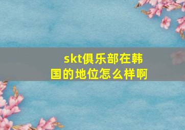 skt俱乐部在韩国的地位怎么样啊