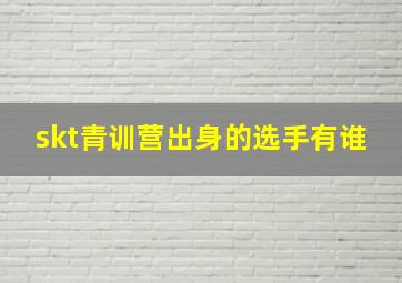 skt青训营出身的选手有谁