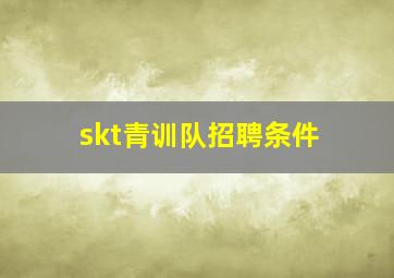 skt青训队招聘条件