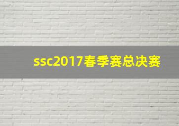 ssc2017春季赛总决赛