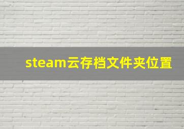 steam云存档文件夹位置