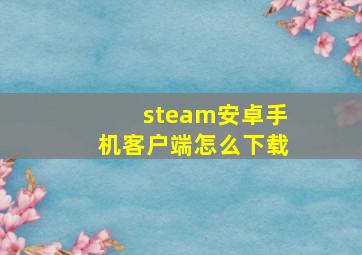 steam安卓手机客户端怎么下载