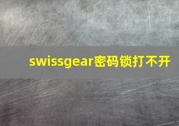 swissgear密码锁打不开