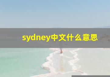 sydney中文什么意思