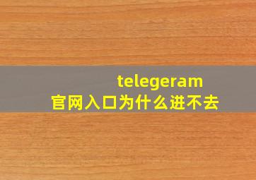 telegeram官网入口为什么进不去