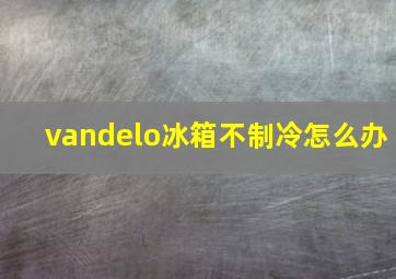 vandelo冰箱不制冷怎么办