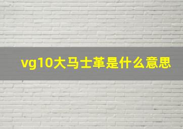 vg10大马士革是什么意思