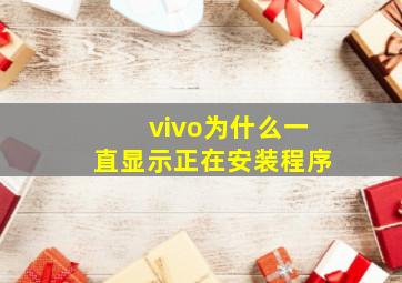 vivo为什么一直显示正在安装程序