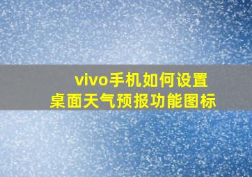 vivo手机如何设置桌面天气预报功能图标