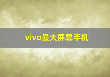 vivo最大屏幕手机