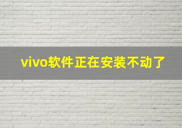 vivo软件正在安装不动了