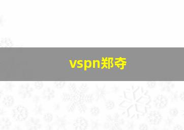 vspn郑夺