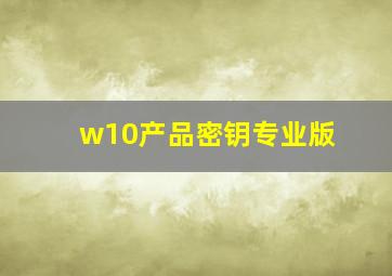 w10产品密钥专业版