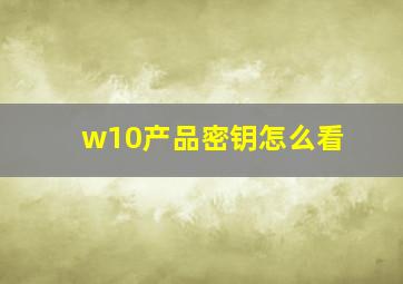 w10产品密钥怎么看