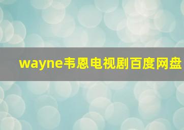 wayne韦恩电视剧百度网盘