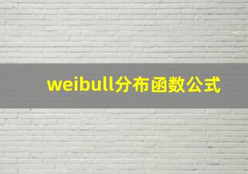 weibull分布函数公式