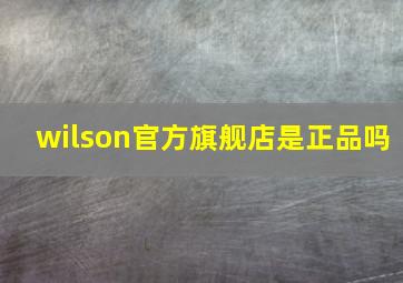 wilson官方旗舰店是正品吗