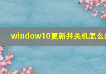 window10更新并关机怎么办