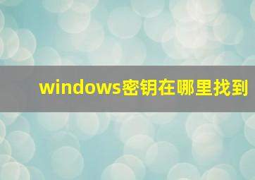 windows密钥在哪里找到