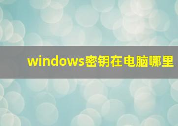 windows密钥在电脑哪里