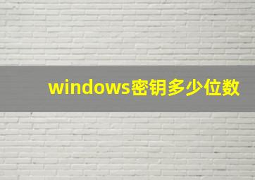 windows密钥多少位数