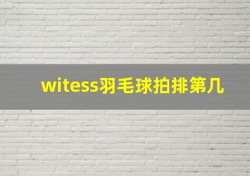 witess羽毛球拍排第几