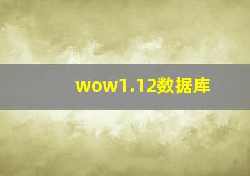 wow1.12数据库