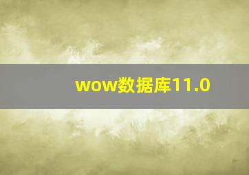 wow数据库11.0