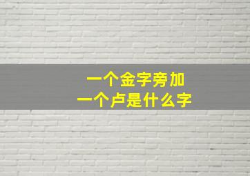 一个金字旁加一个卢是什么字