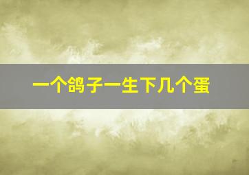 一个鸽子一生下几个蛋