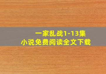 一家乱战1-13集小说免费阅读全文下载