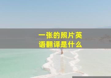 一张的照片英语翻译是什么